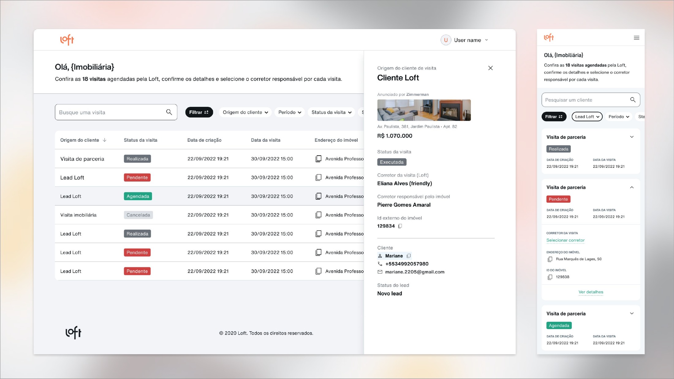 Project screen