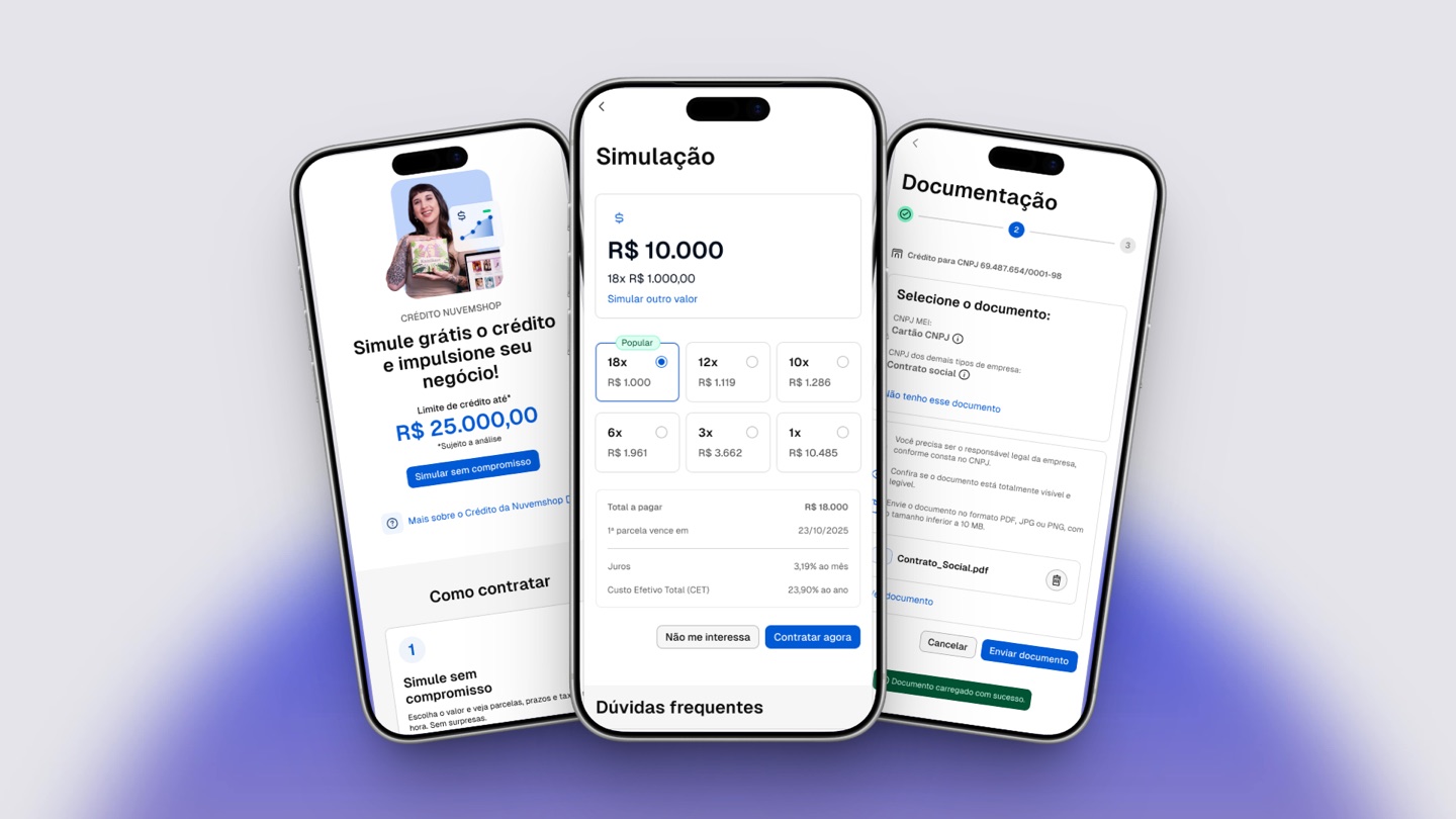 Lending Nuvemshop, experiência mobile